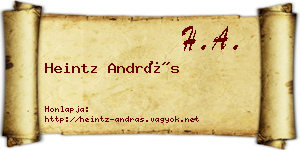 Heintz András névjegykártya